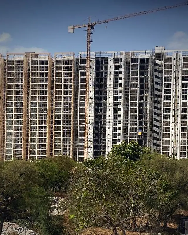 High-rise residential towers under construction in Jaipur